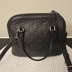 Gucci Microguccissima Black Leather Crossbody - Dome